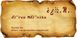 Árva Mónika névjegykártya