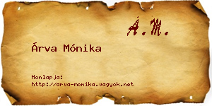 Árva Mónika névjegykártya