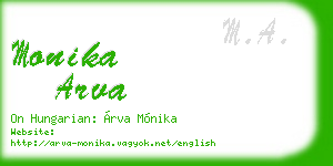 monika arva business card
